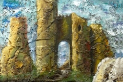 Ruïne, 2012, 50 x 40 cm, purschuim en acryl op canvasboard